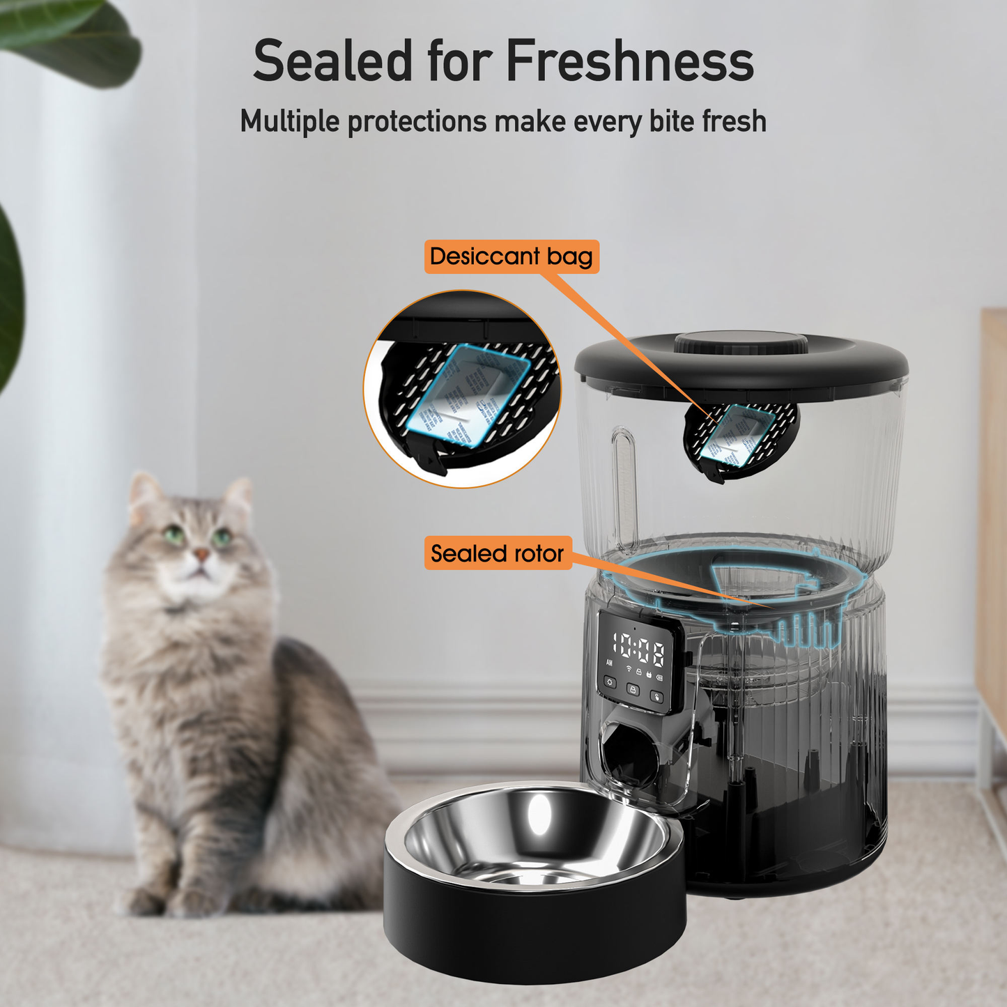 Smart Automatic Cat Dog Pet Feeder 3L APP Control