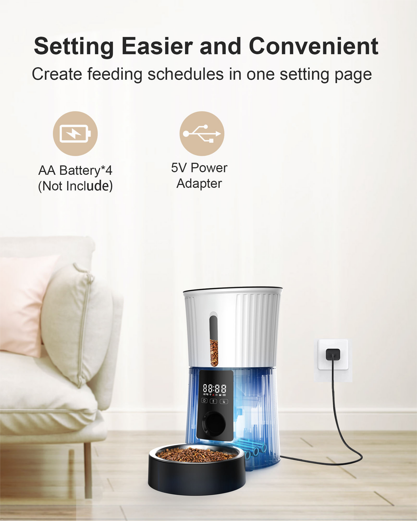 New Smart Automatic Cat Dog Pet Feeder 4L APP Control