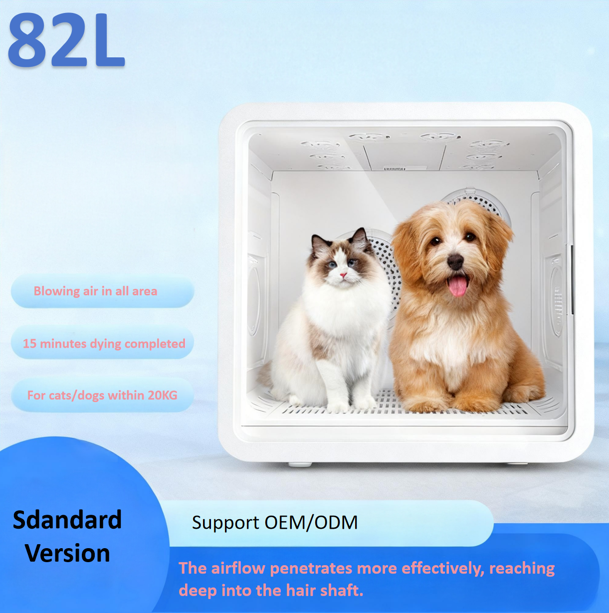 Pet Smart Drying Box with Dual Fans Standard Version