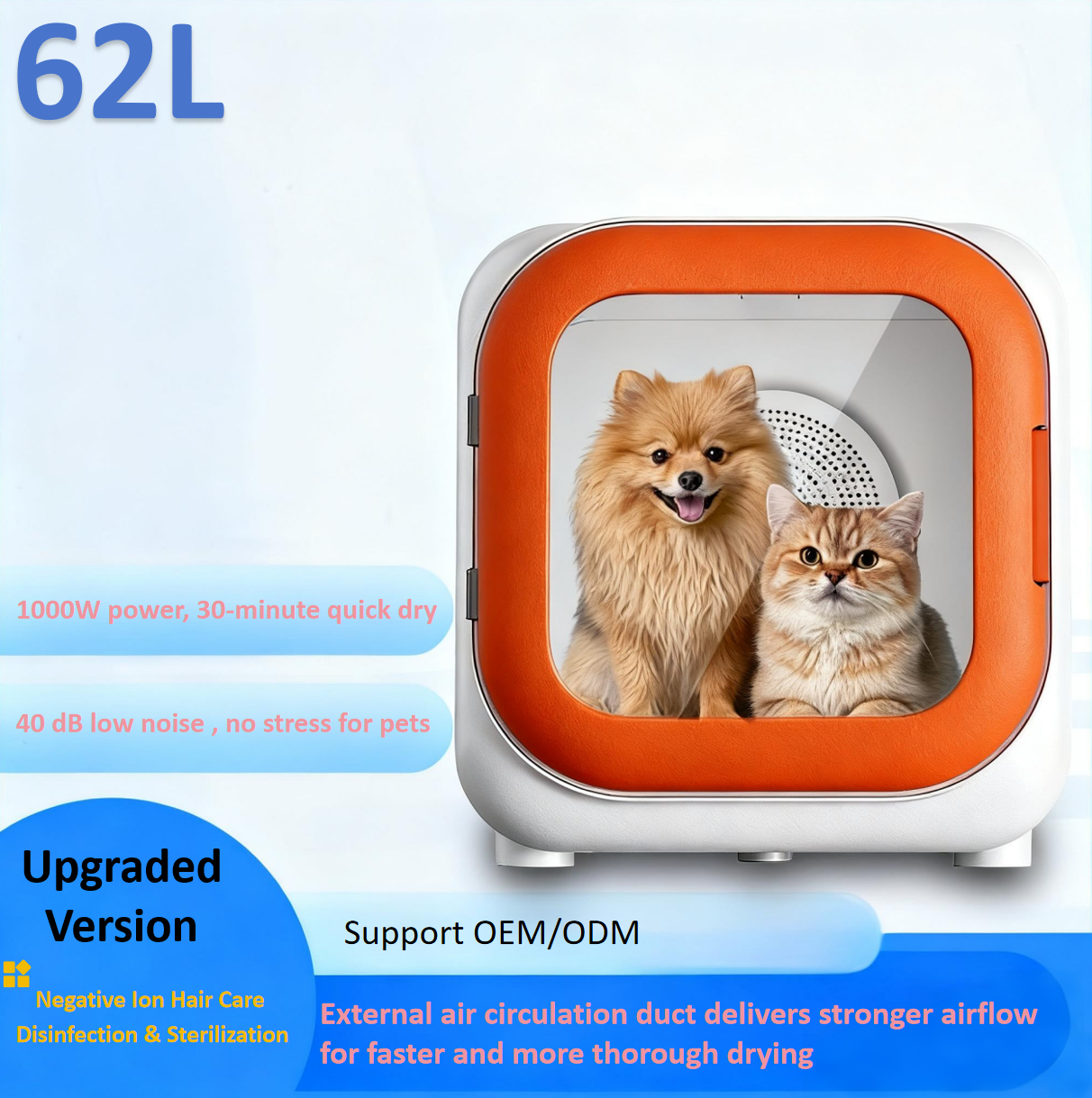 Pet Smart Drying Box Orange Upgraded Version